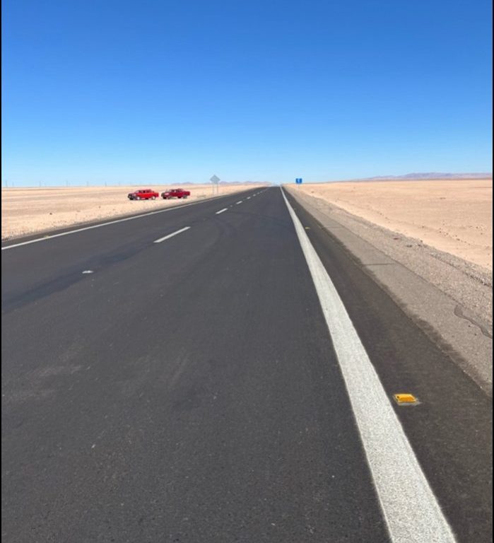Demarcación vial en ruta